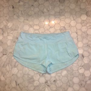 Lululemon speed up short in baby blue